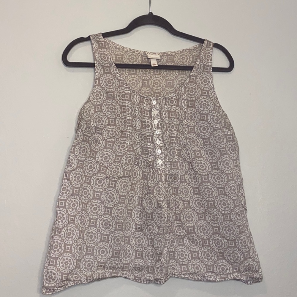 Merona Size Large Button Up Tank Top Geometric Print - FREE with bundle